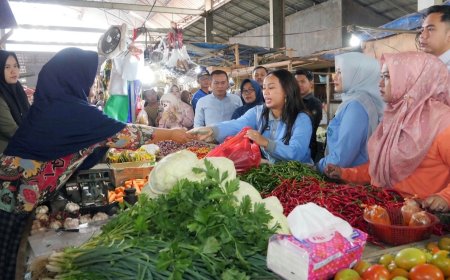 GEGER, Zita Anjani Blusukan ke Pasar Sidomulyo, Aksi Borong Bumbu & Bagi-Bagi Sayur Bikin Emak-Emak Histeris