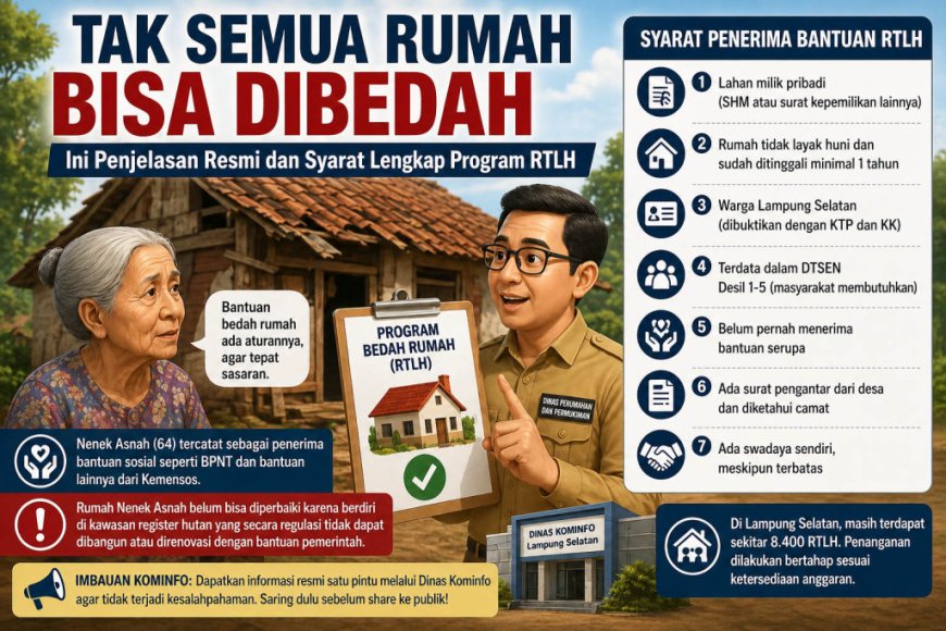 Nenek Asnah Luput dari Bedah Rumah, Pemkab Lamsel Bongkar Fakta di Balik Syarat RTLH
