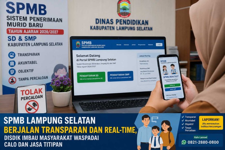 Sistem SPMB Lampung Selatan 2026 Dipantau Real-Time, Disdik Warning Keras Praktik Calo dan Jasa Titipan