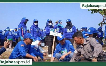 DEMOKRAT LAMSEL GEBRAK PANTAI BATU RAME: 25 TAHUN BERPARTAI, TANAM BAKAU MASSAL DEMI LANGIT BIRU