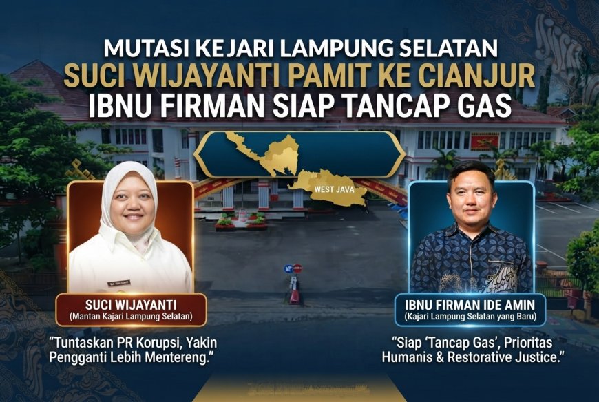Mutasi Kejari Lampung Selatan: Suci Wijayanti Pamit ke Cianjur, Ibnu Firman Siap Tancap Gas