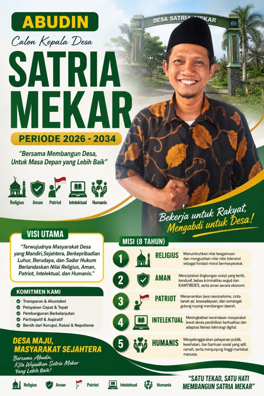 Usung Misi 8 Tahun, Abudin Siap Sulap Satria Mekar Jadi Desa Percontohan
