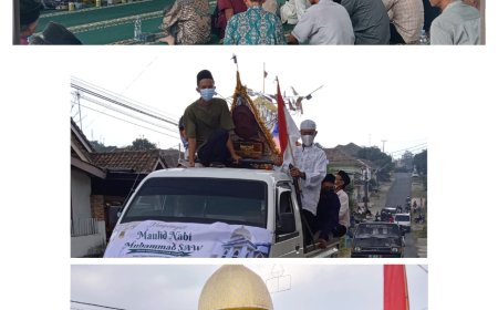 Warga Desa Padan Tumpah Ruah, Konvoi  Peringati Maulid Nabi 1448 H di Tengah Badai Abu Vulkanik