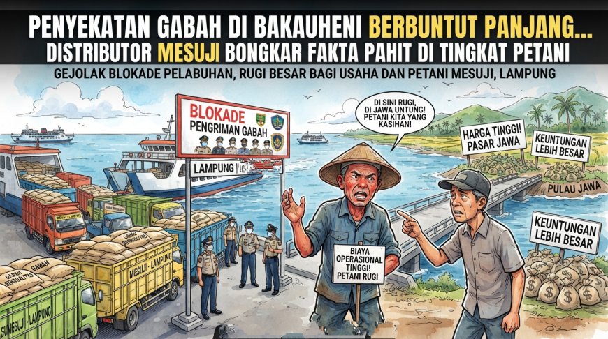 Penyekatan Gabah di Bakauheni Berbuntut Panjang, Distributor Mesuji Bongkar Fakta Pahit di Tingkat Petani